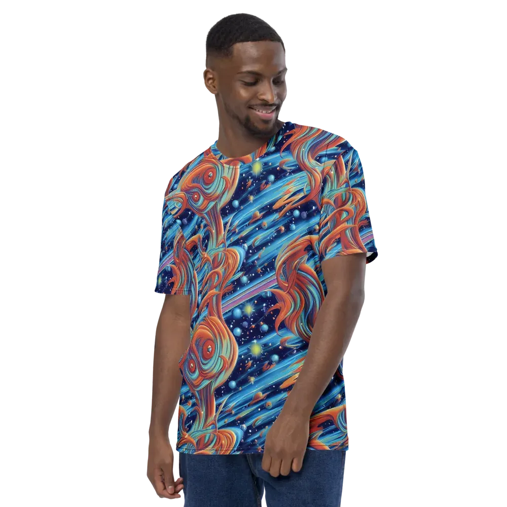 Orbit Flame on Men's Crew Neck T-Shirt — Left