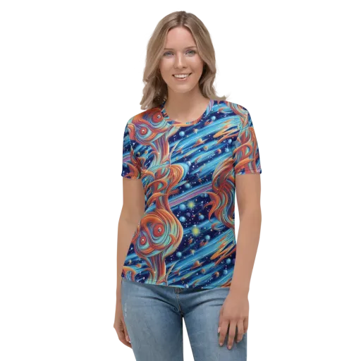 Orbit Flame on a Women's Crew Neck T-Shirt