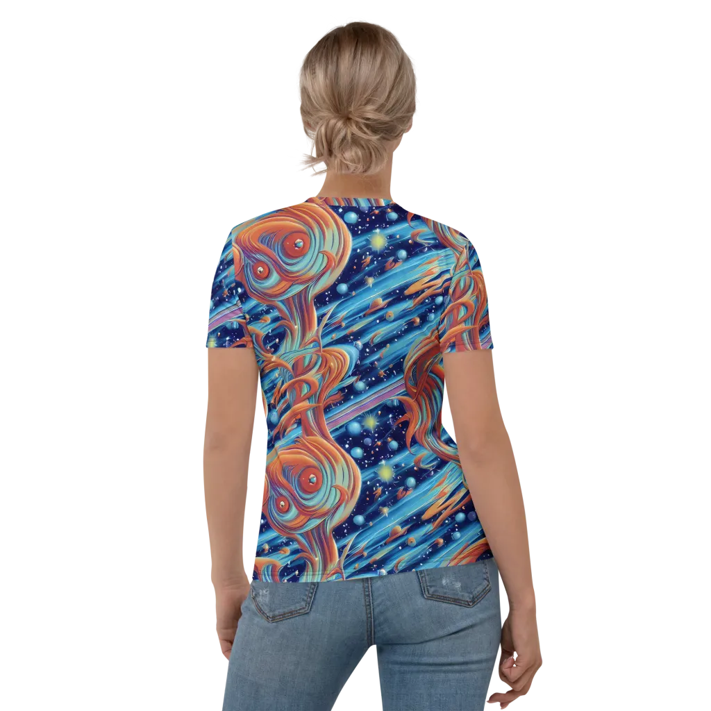 Orbit Flame on Women's Crew Neck T-Shirt — Back