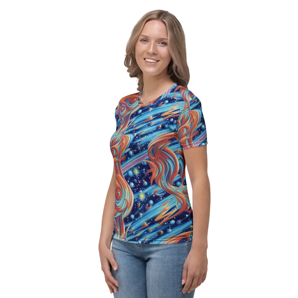 Orbit Flame on Women's Crew Neck T-Shirt — Left