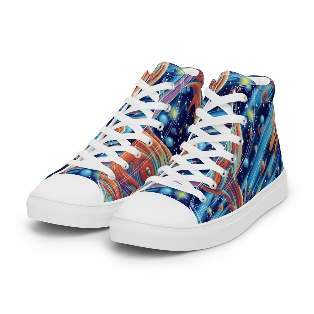 Orbit Flame on Women's High Top Canvas Shoes — Left Front