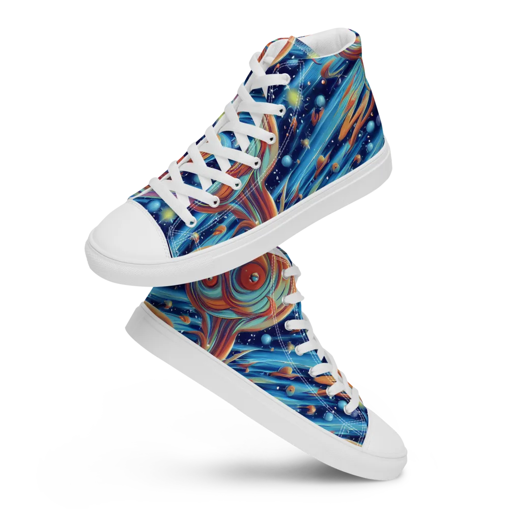 Orbit Flame on Women's High Top Canvas Shoes — Front