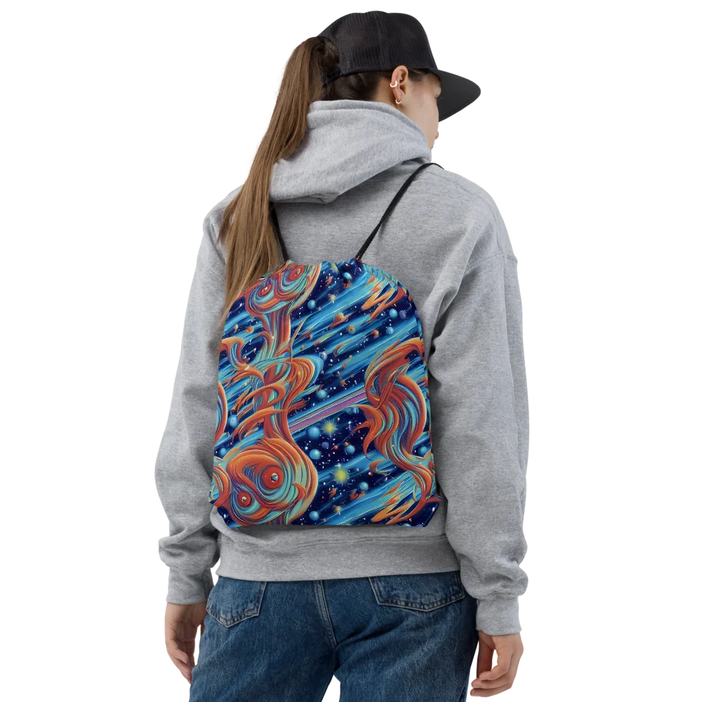 Orbit Flame on Drawstring Bag — Front