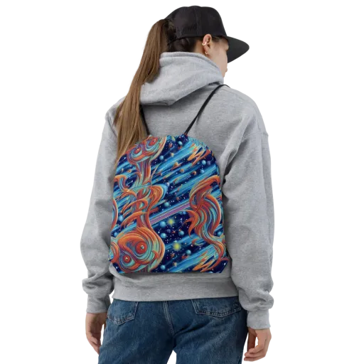 Orbit Flame on a Drawstring Bag