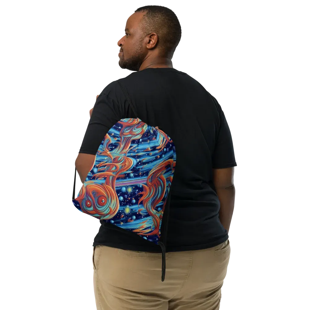 Orbit Flame on Drawstring Bag — Front