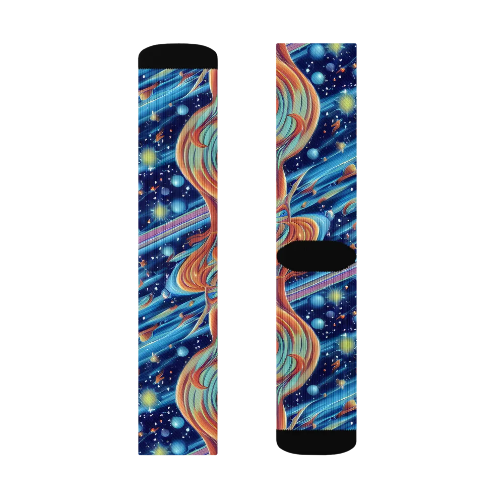 Orbit Flame on Socks — Left Sock