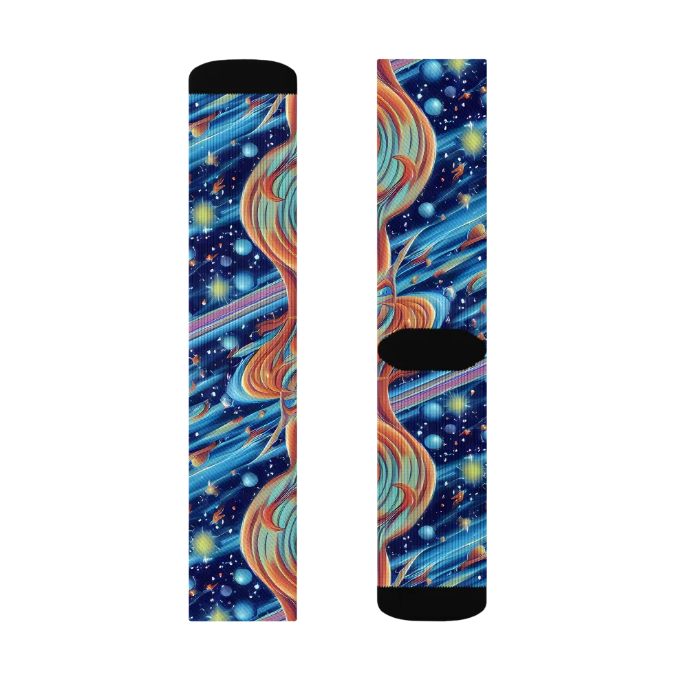 Orbit Flame on Socks — Right Sock