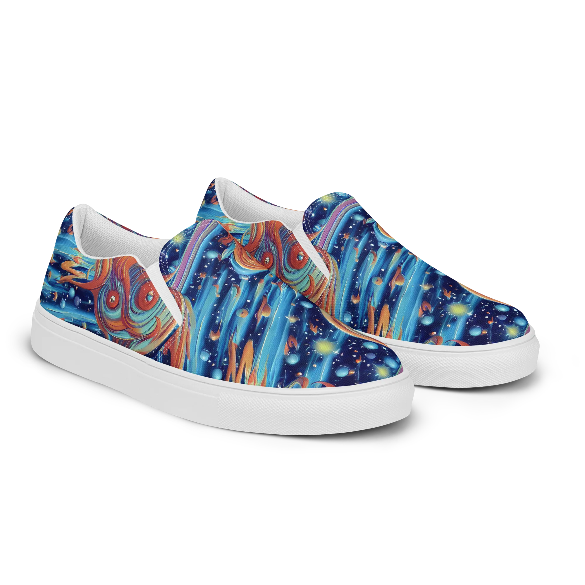 Orbit Flame on Women's Slip-On Canvas Shoes — Right Front