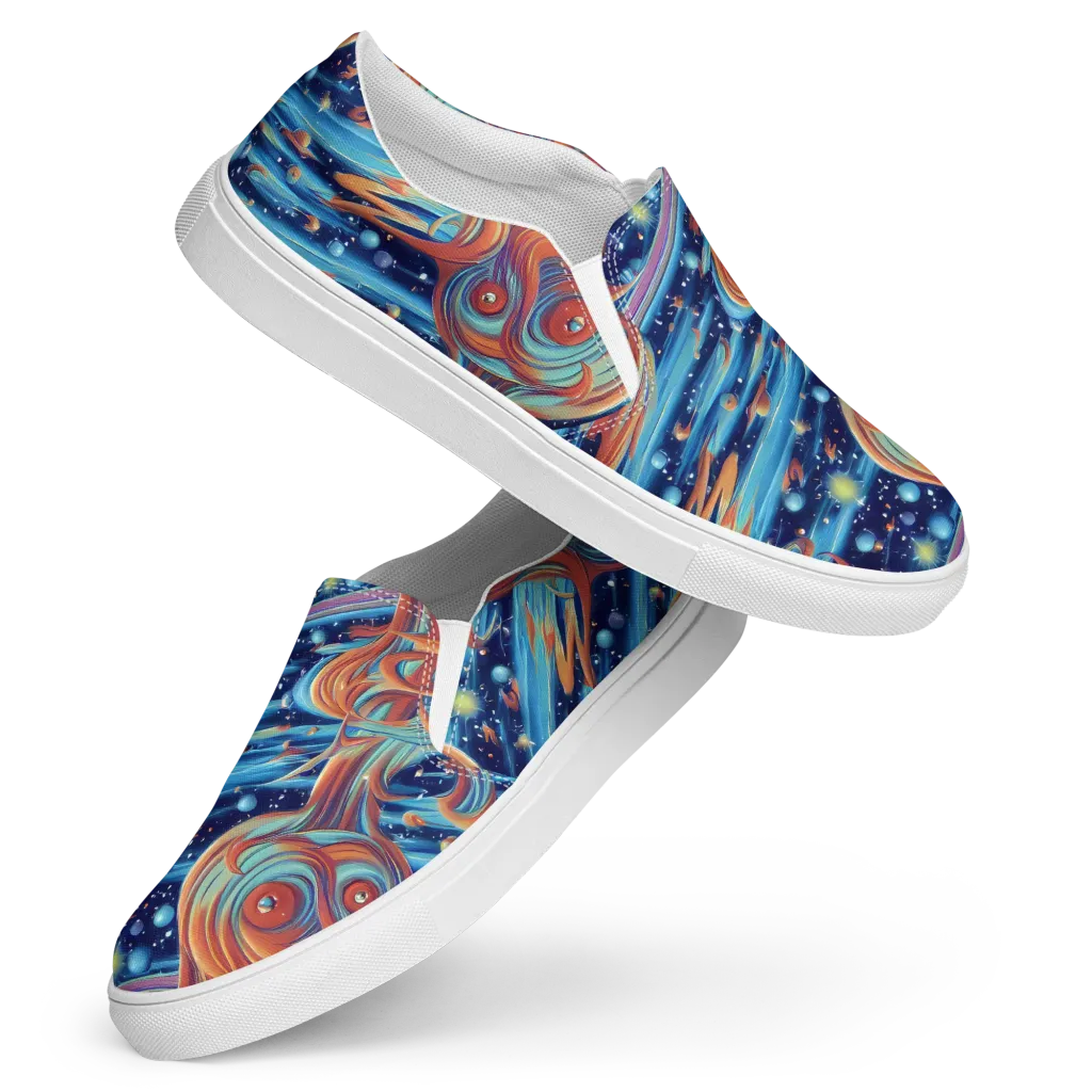 Orbit Flame on Women's Slip-On Canvas Shoes — Front