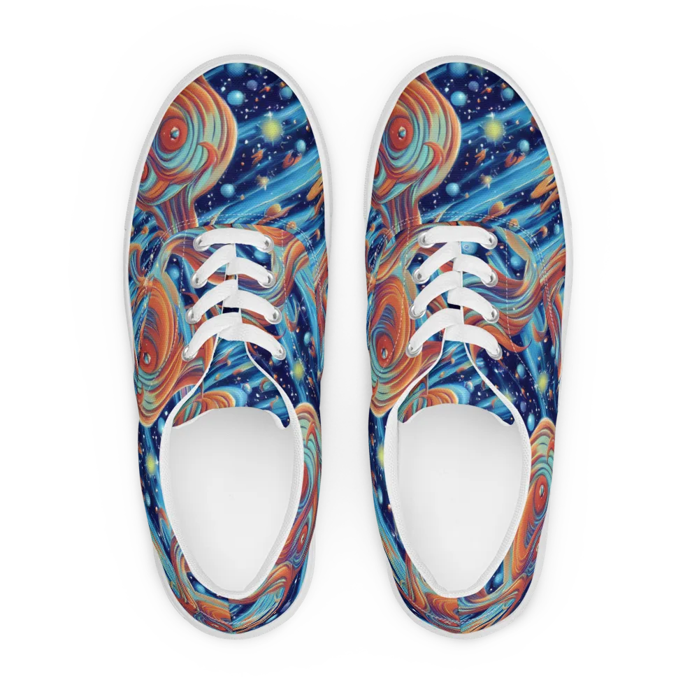 Orbit Flame on Men's Lace-Up Canvas Shoes — Front