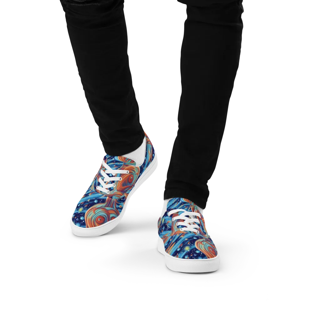 Orbit Flame on Men's Lace-Up Canvas Shoes — Front