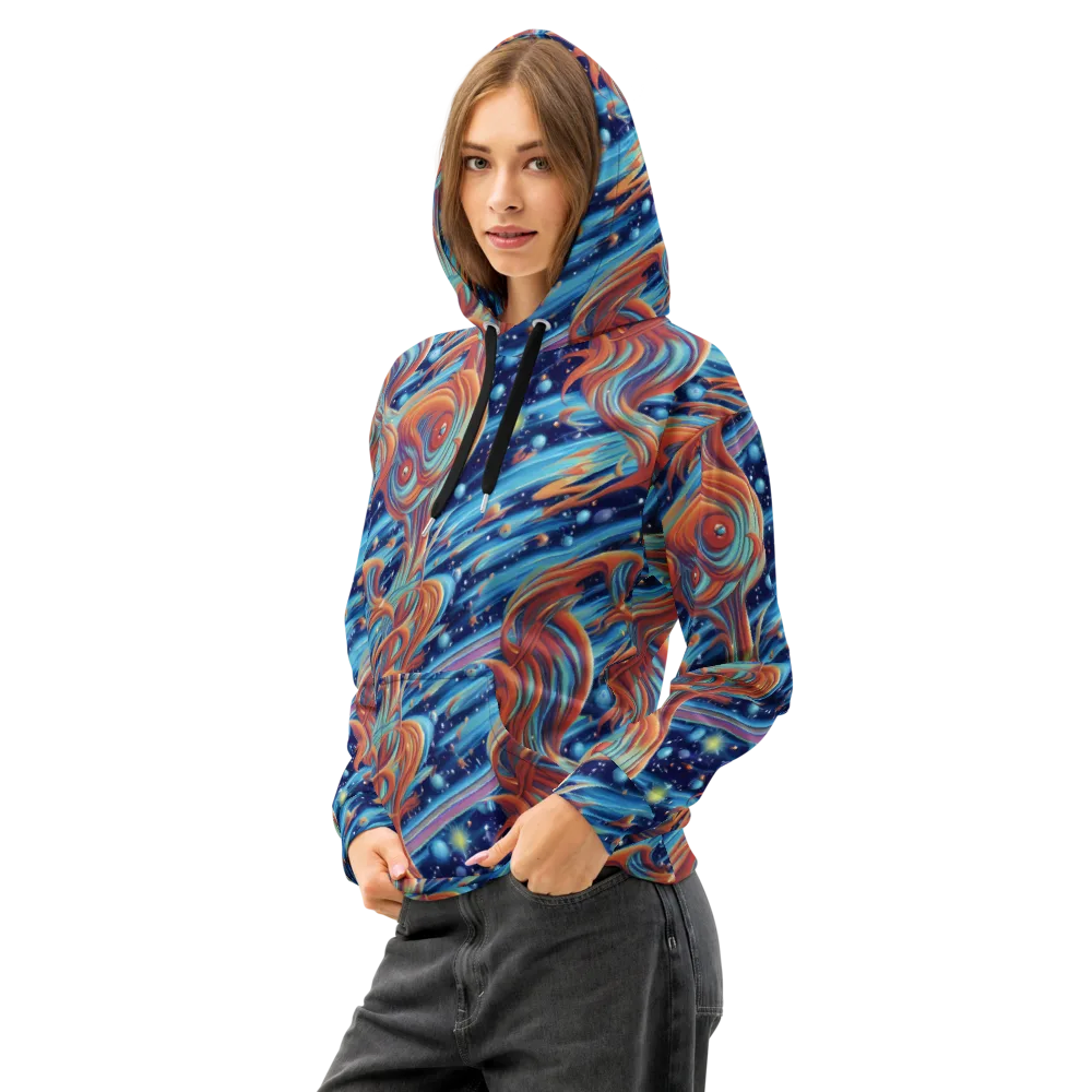 Orbit Flame on Cotton Hoodie — Left Front