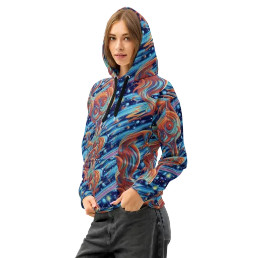 Orbit Flame on a Cotton Hoodie