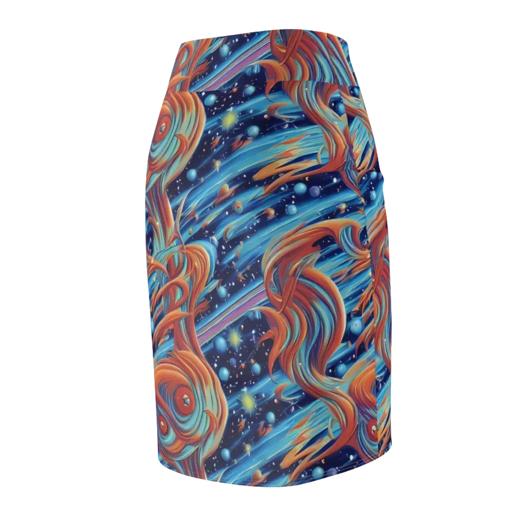 Orbit Flame on Pencil Skirt — Back Side
