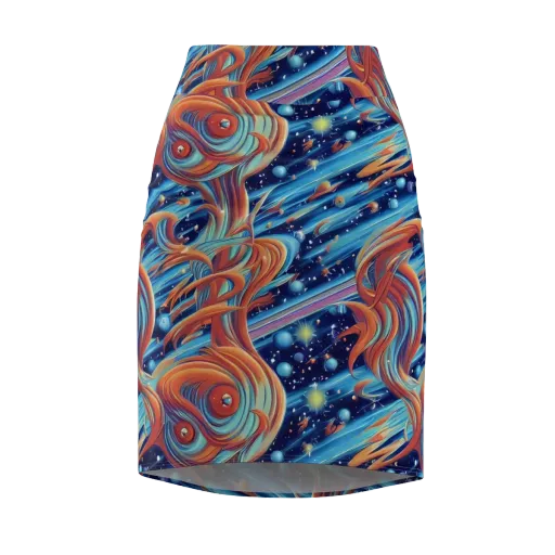 Orbit Flame on a Pencil Skirt