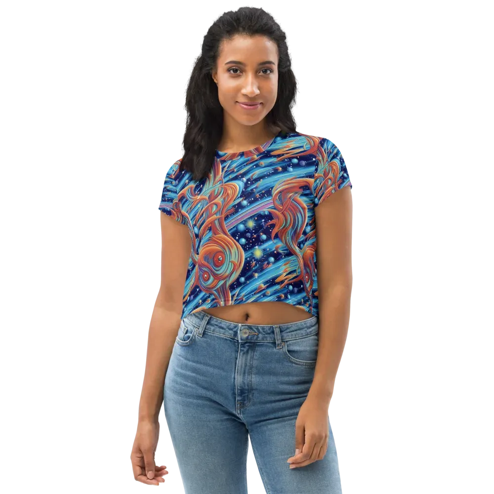 Orbit Flame on Crop Tee — Front