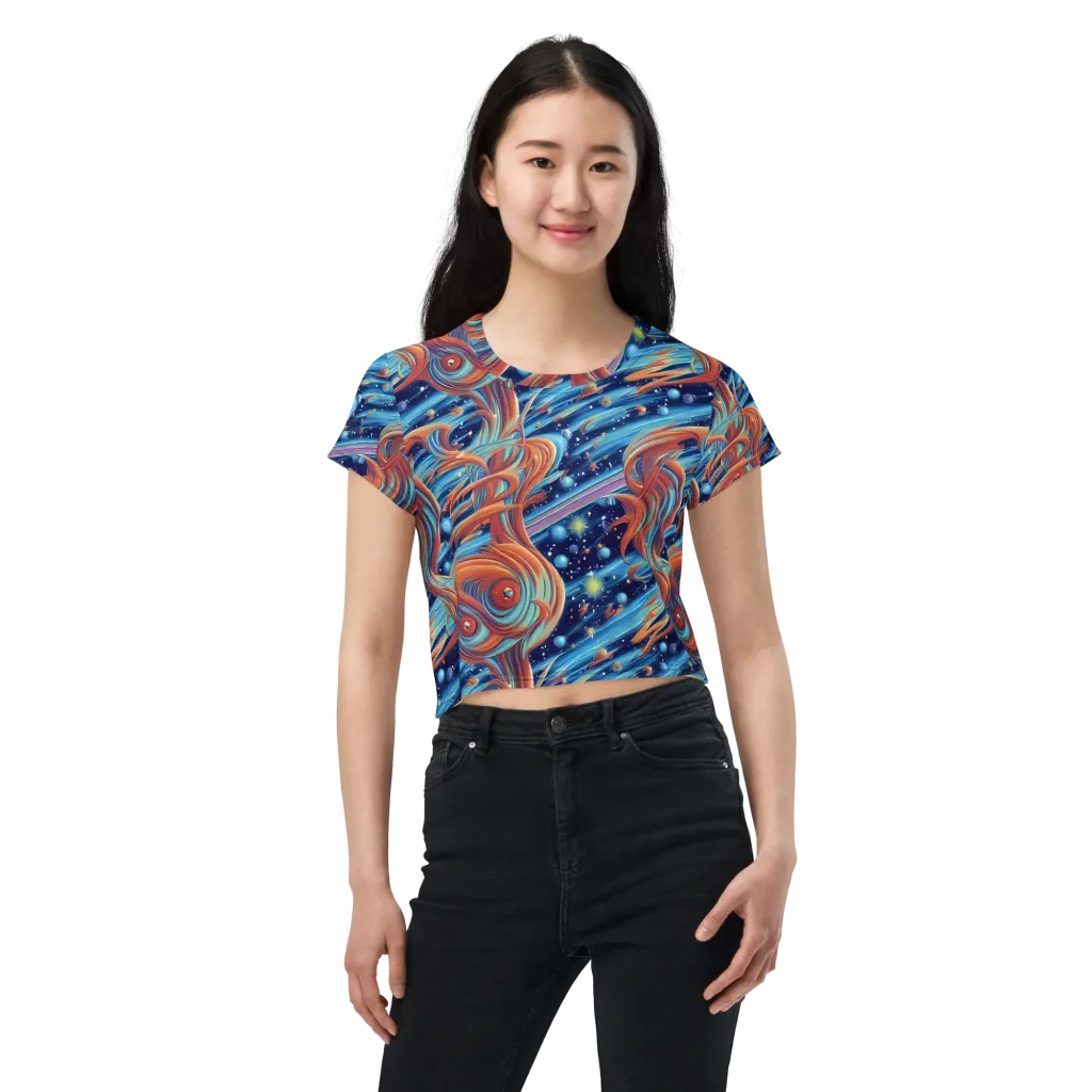 Orbit Flame on Crop Tee — Front