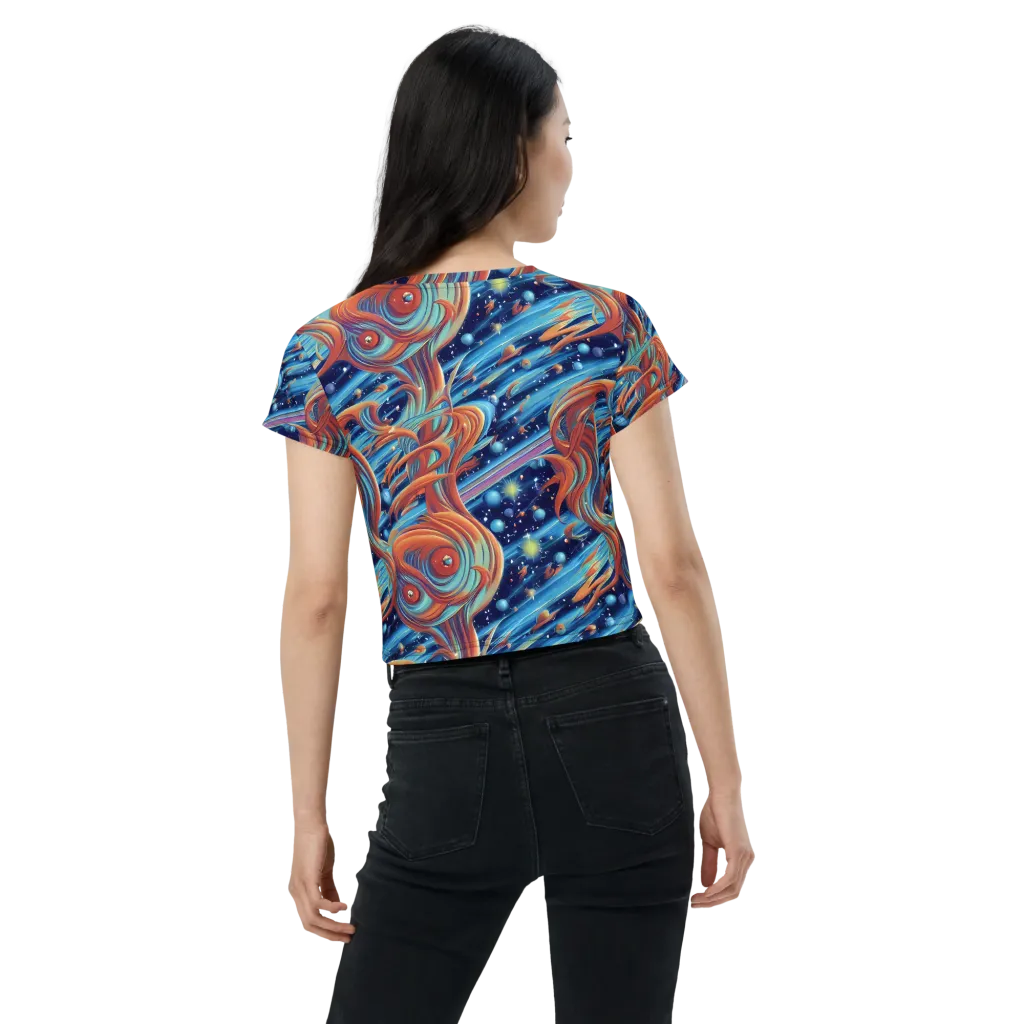 Orbit Flame on Crop Tee — Back