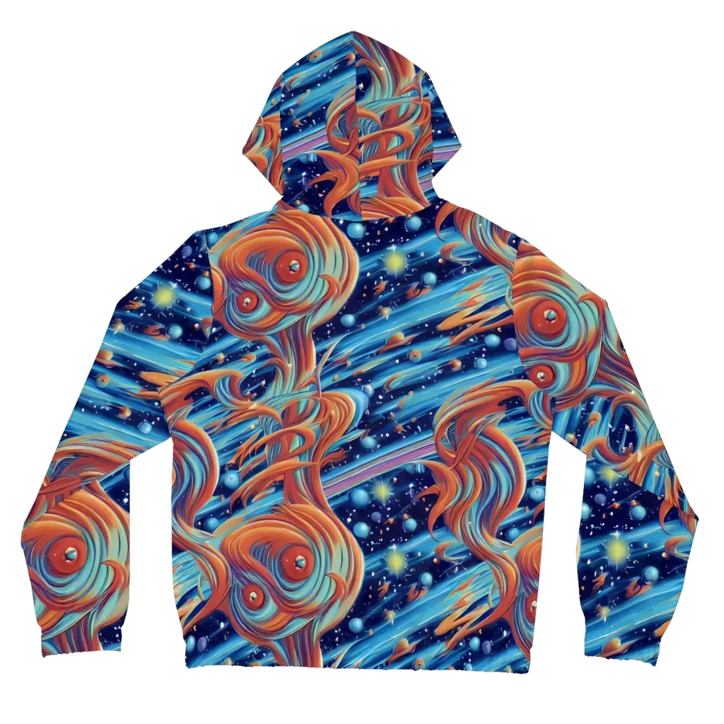 Orbit Flame on Women's Full-Zip Hoodie — Back