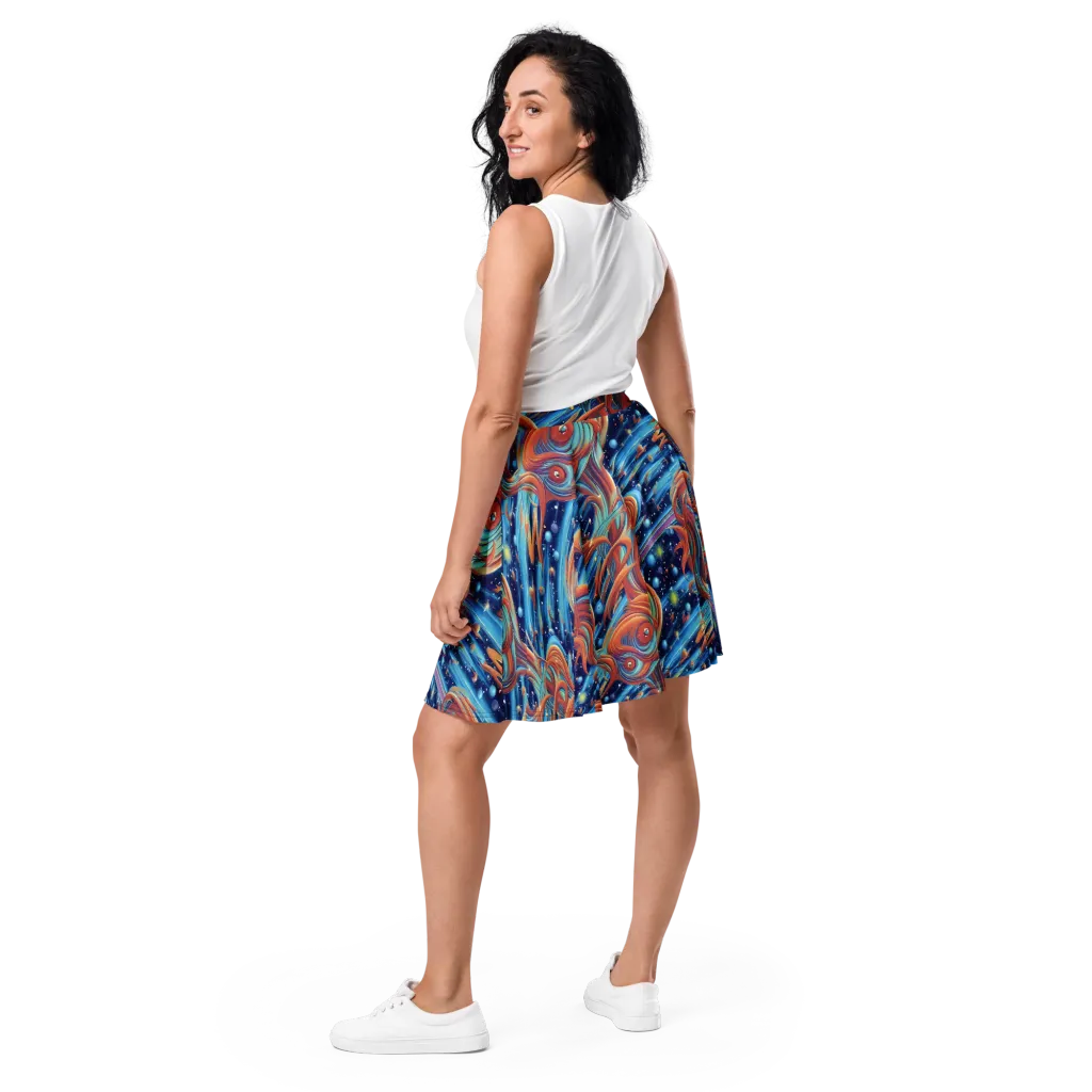Orbit Flame on Skater Skirt — Back