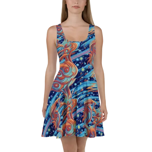 Orbit Flame on a Skater Dress