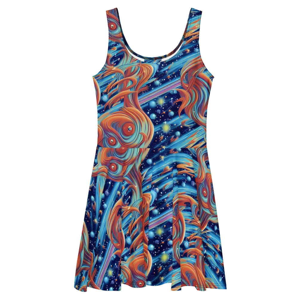 Orbit Flame on Skater Dress — Front