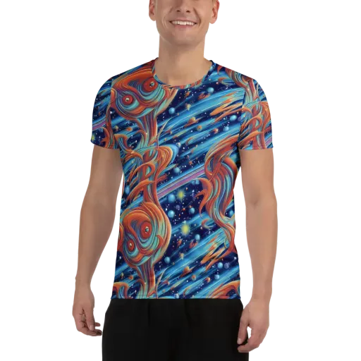 Orbit Flame on a Men's Athletic T-Shirt