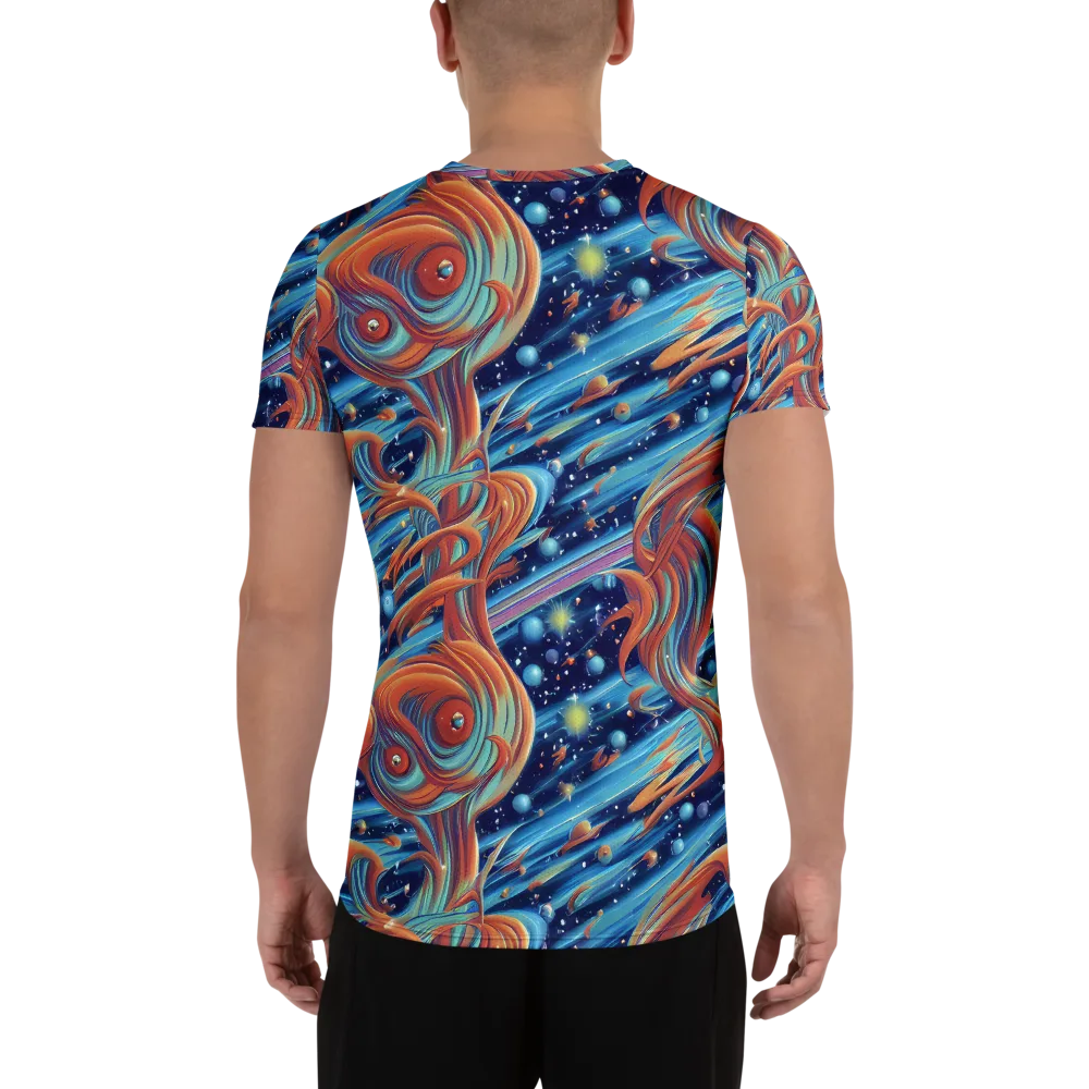 Orbit Flame on Men's Athletic T-Shirt — Back