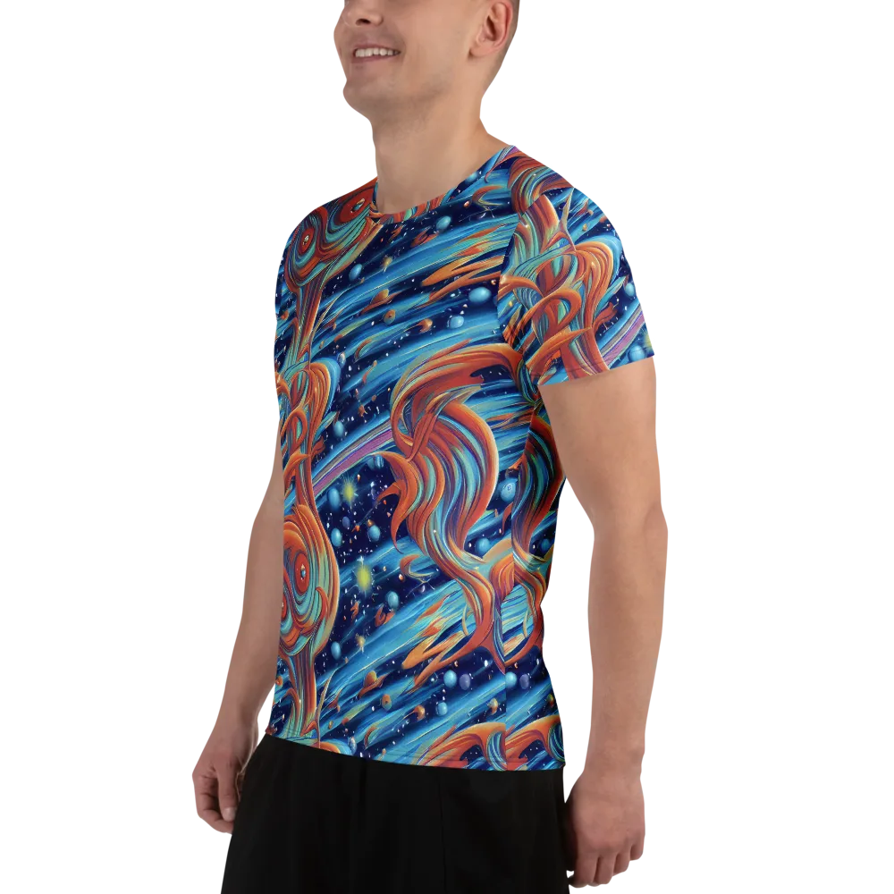 Orbit Flame on Men's Athletic T-Shirt — Left