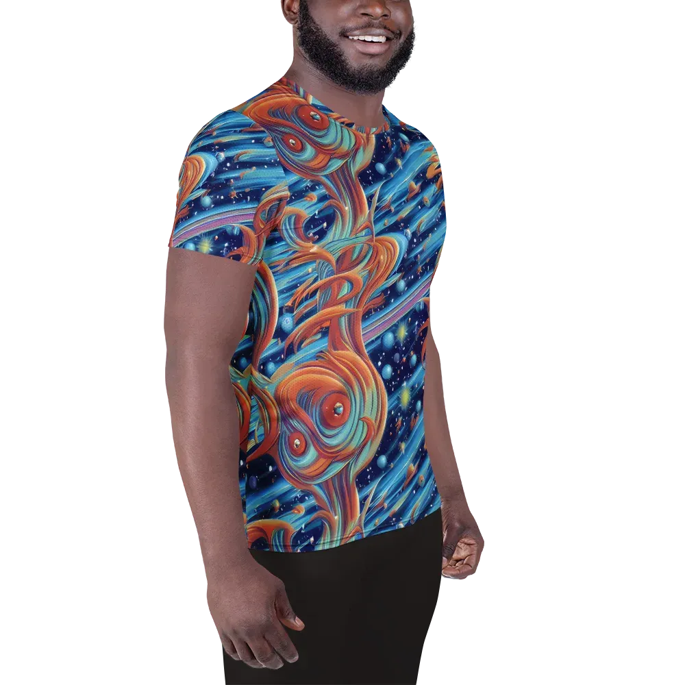 Orbit Flame on Men's Athletic T-Shirt — Right
