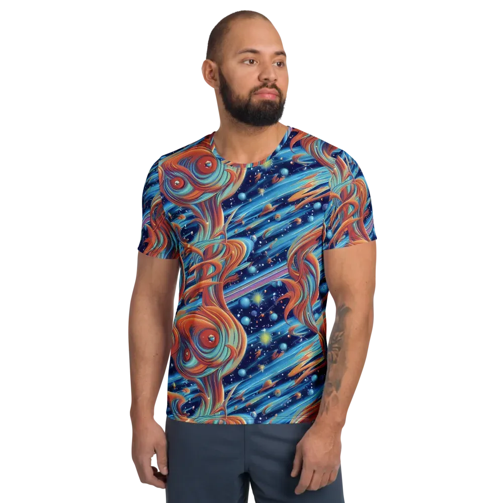 Orbit Flame on Men's Athletic T-Shirt — Front