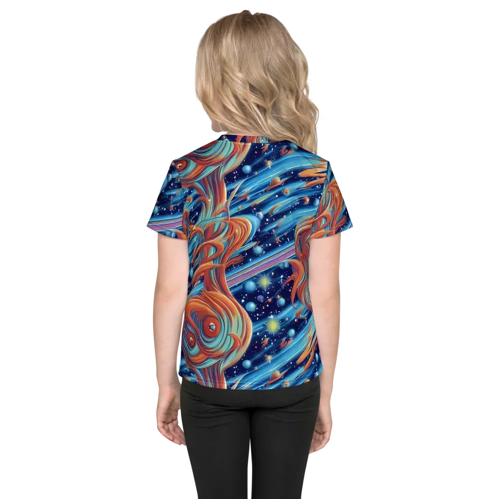 Orbit Flame on Kids Crew Neck T-Shirt — Back