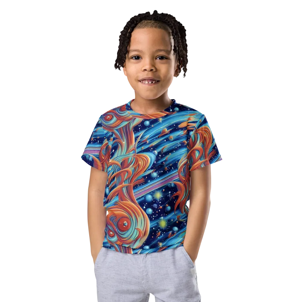 Orbit Flame on Kids Crew Neck T-Shirt — Front