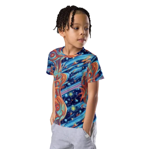 Orbit Flame on a Kids Crew Neck T-Shirt