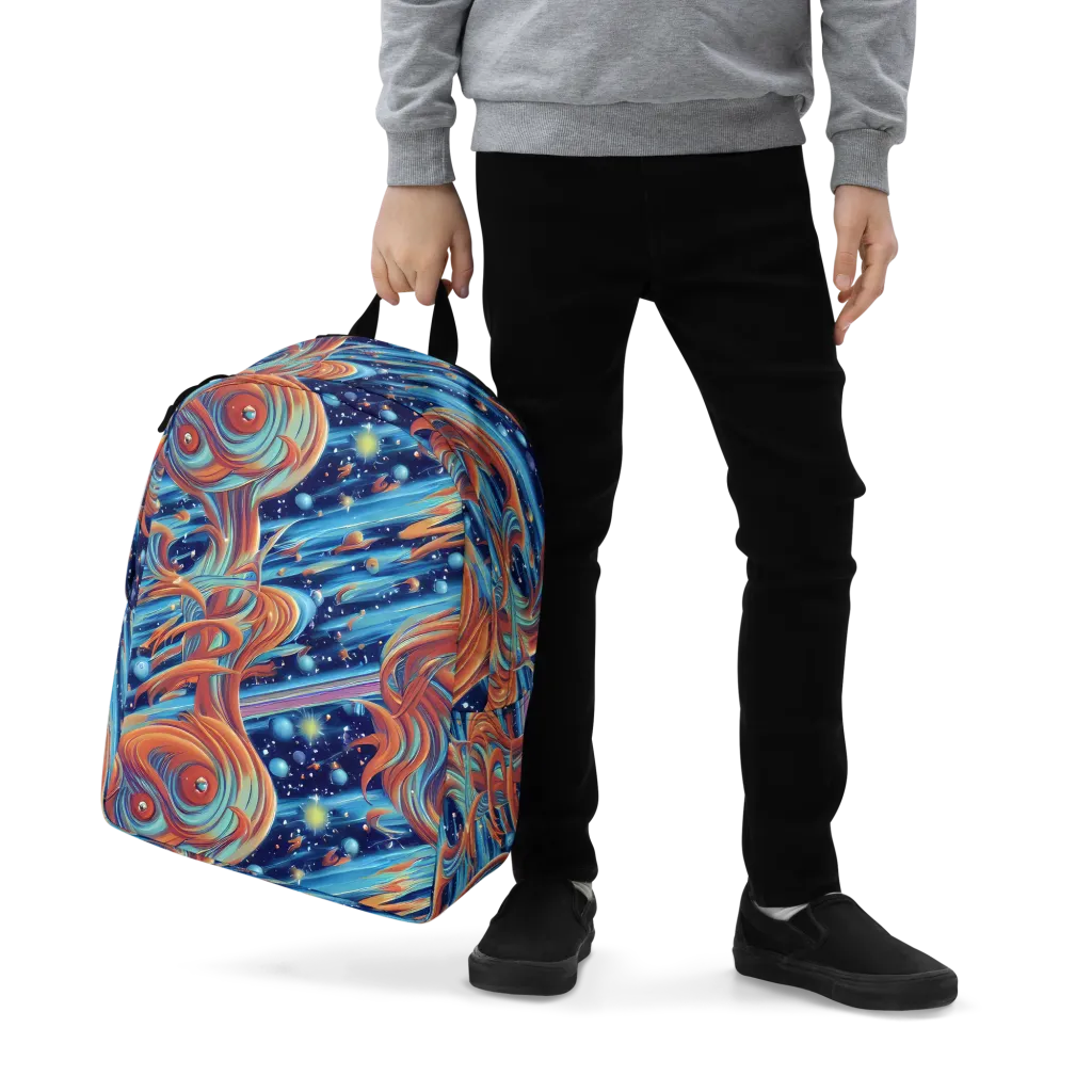 Orbit Flame on Minimalist Backpack — Zoomed-in