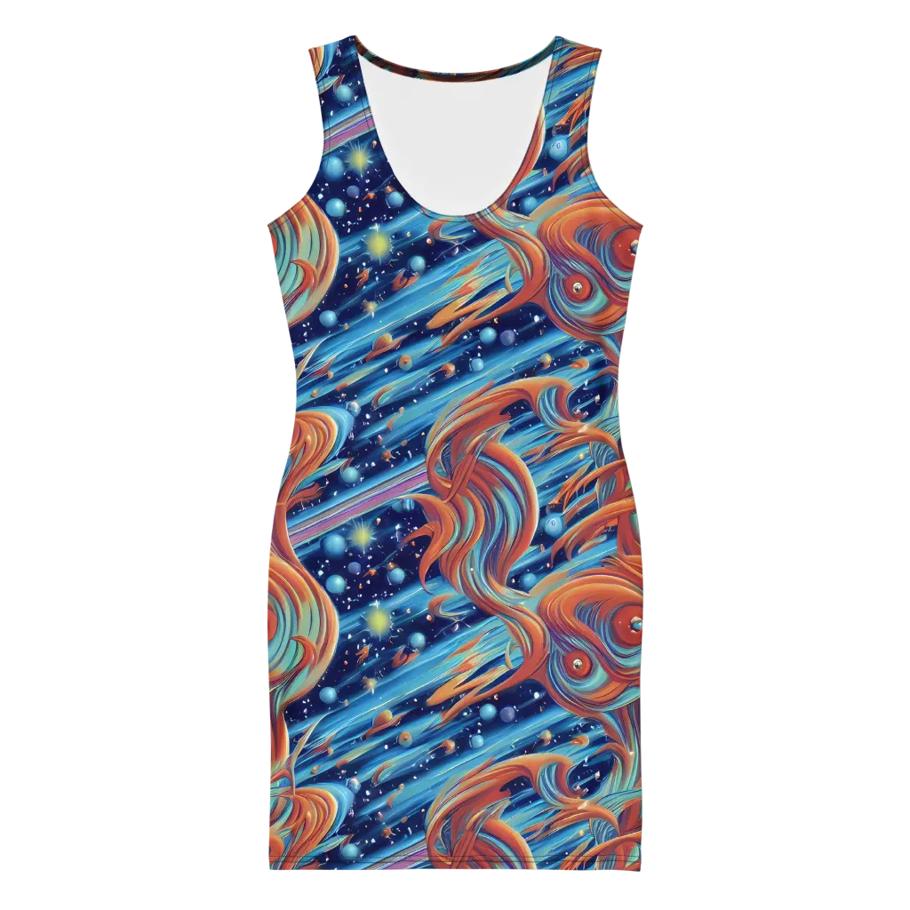 Orbit Flame on Bodycon Dress — Front