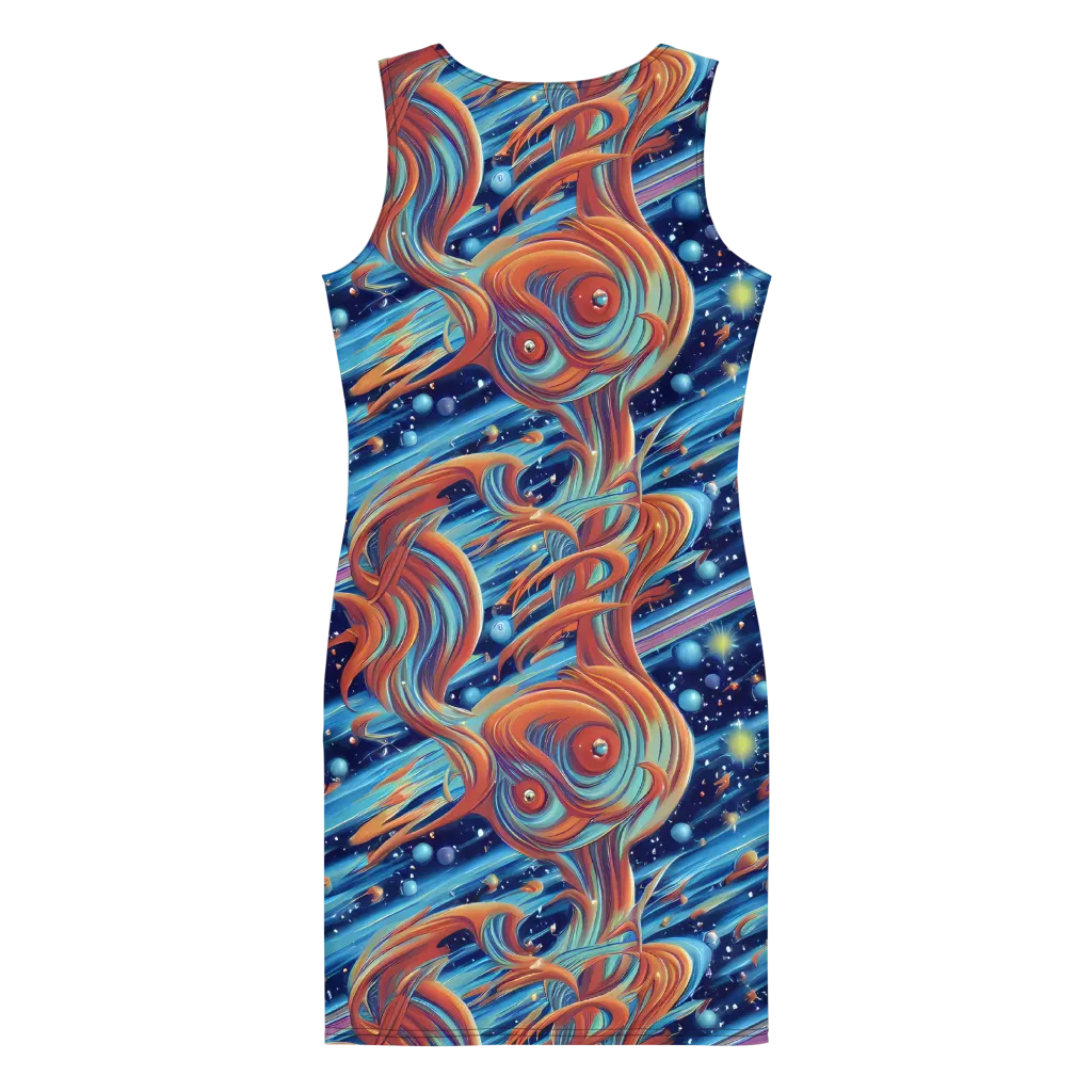 Orbit Flame on Bodycon Dress — Back