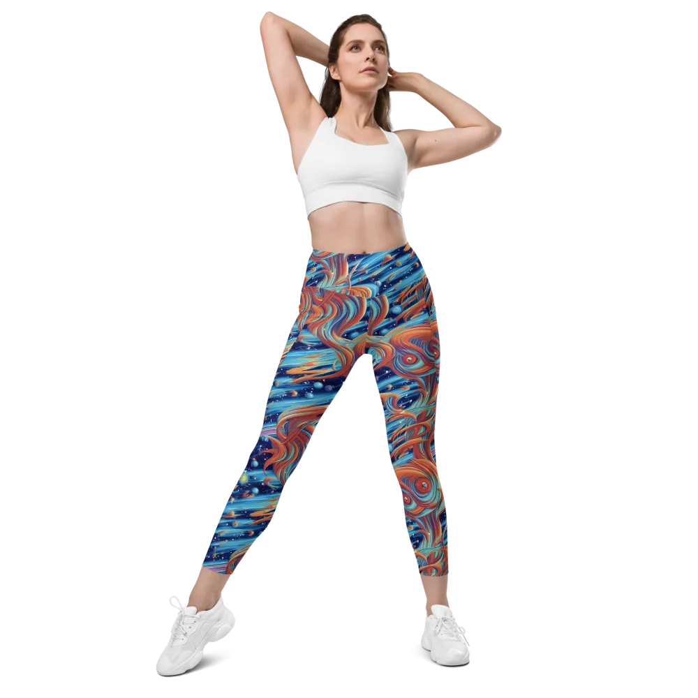 Orbit Flame on Leggings with Pockets — Front