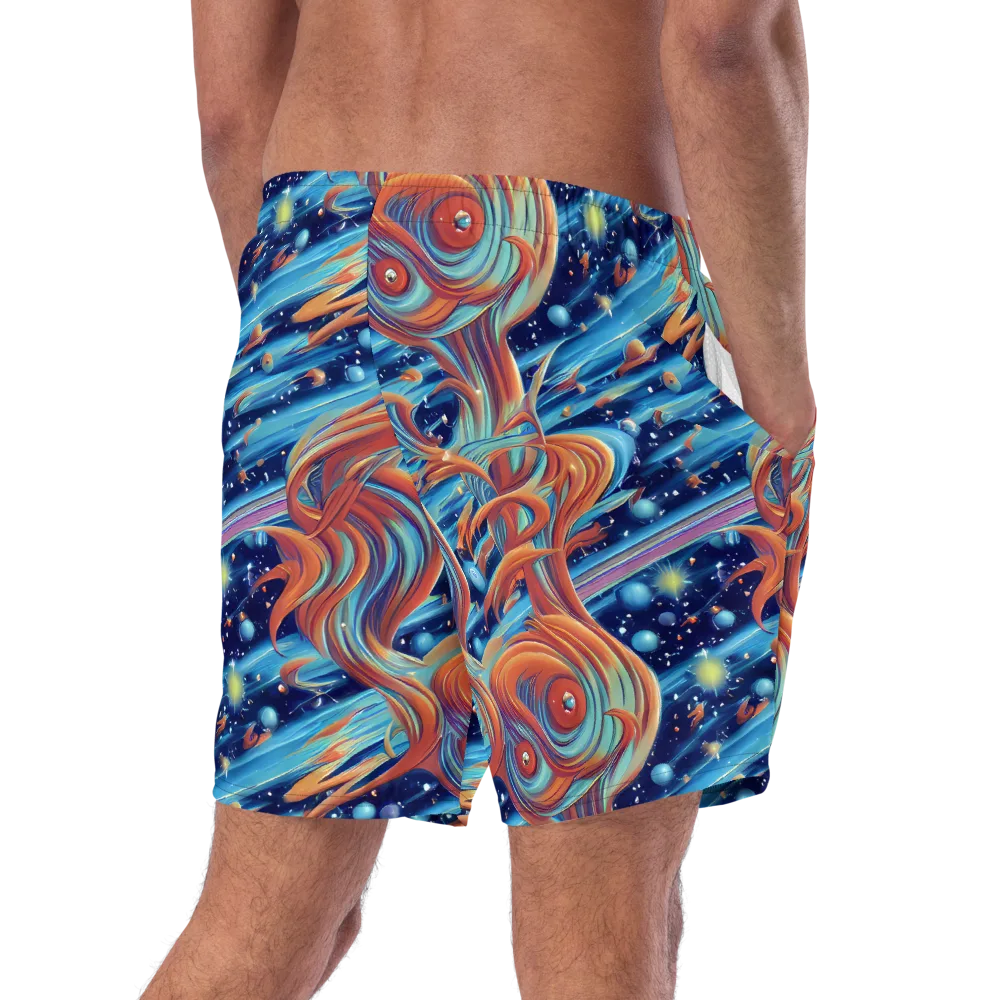Orbit Flame on Swim Trunks — Right Back
