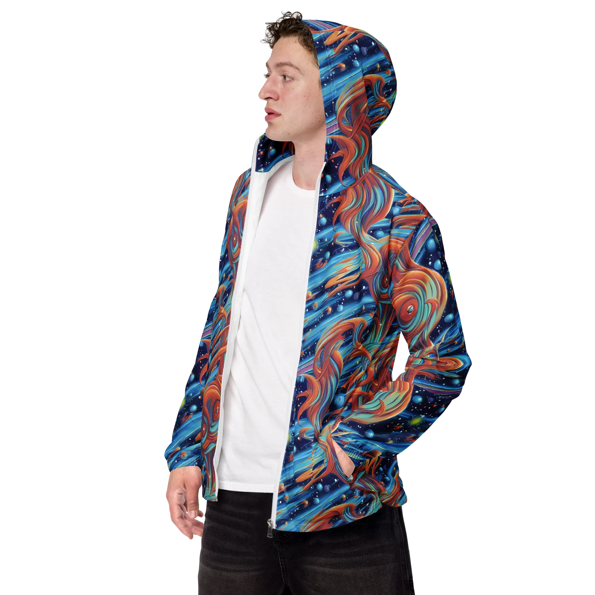 Orbit Flame on Men's Windbreaker — Left Front