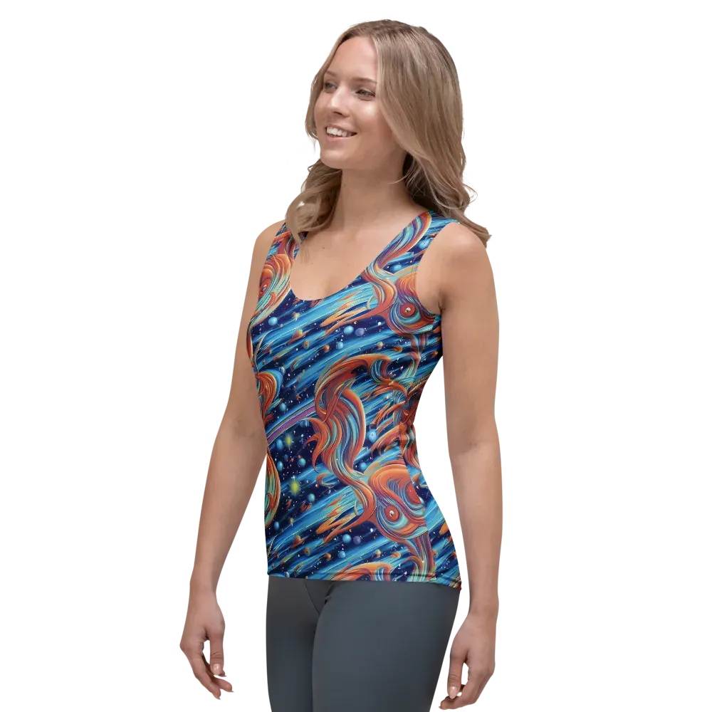 Orbit Flame on Women's Tank Top — Left Front