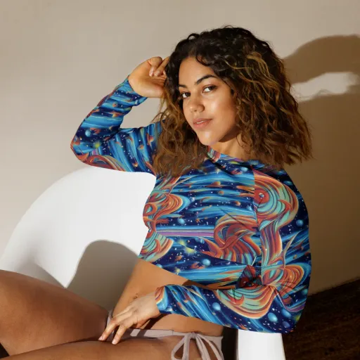 Orbit Flame on a Long Sleeve Crop Top