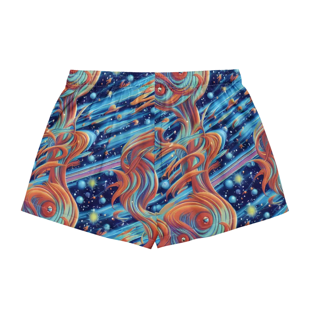Orbit Flame on Women's Pajama Shorts — Back