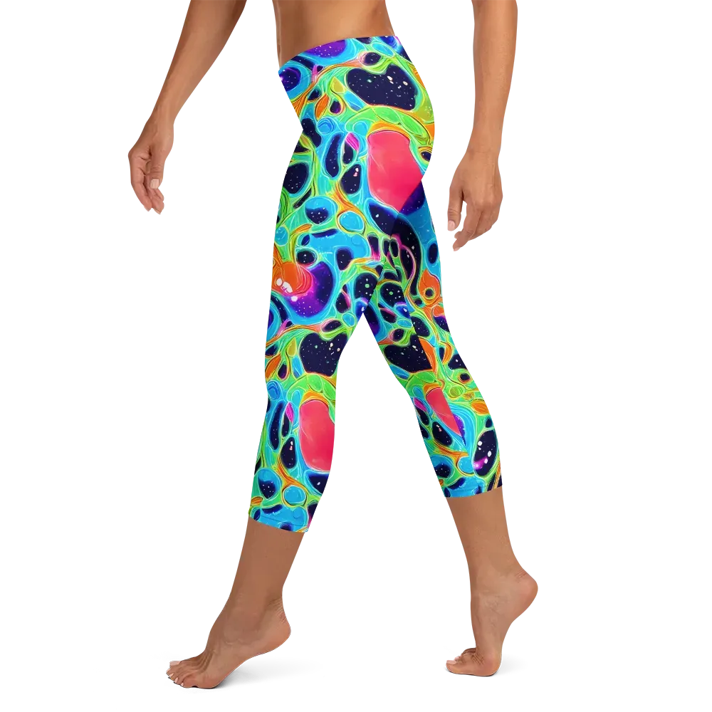 Luminous Amoeba on Capri Leggings — Left