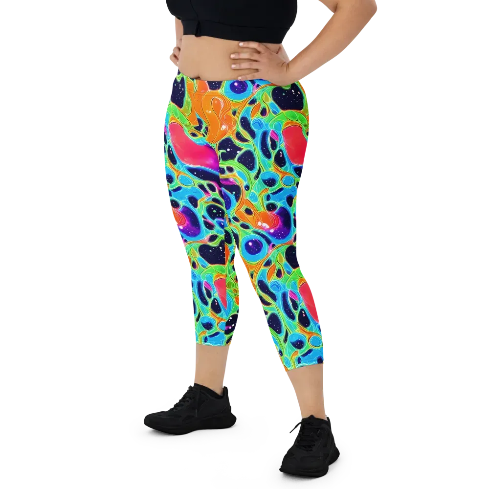 Luminous Amoeba on Capri Leggings — Front