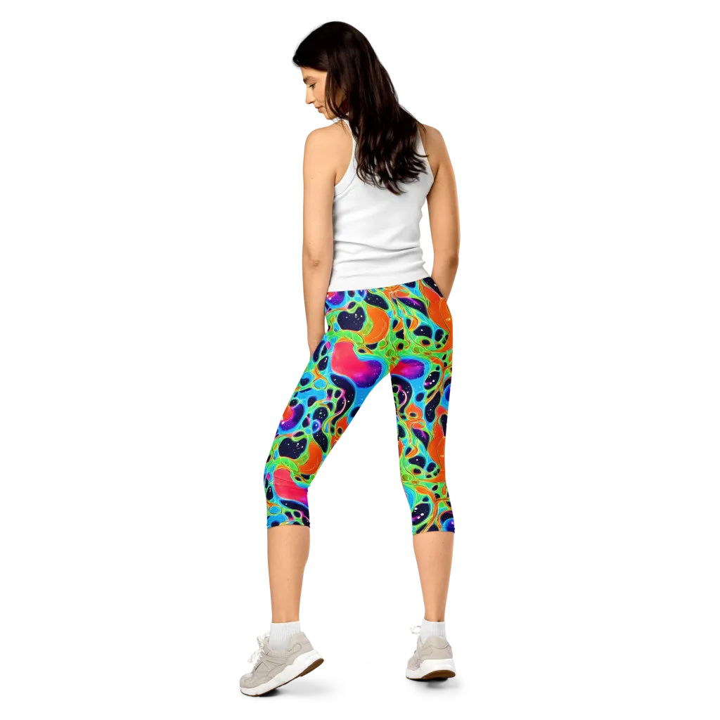 Luminous Amoeba on Capri Leggings — Back