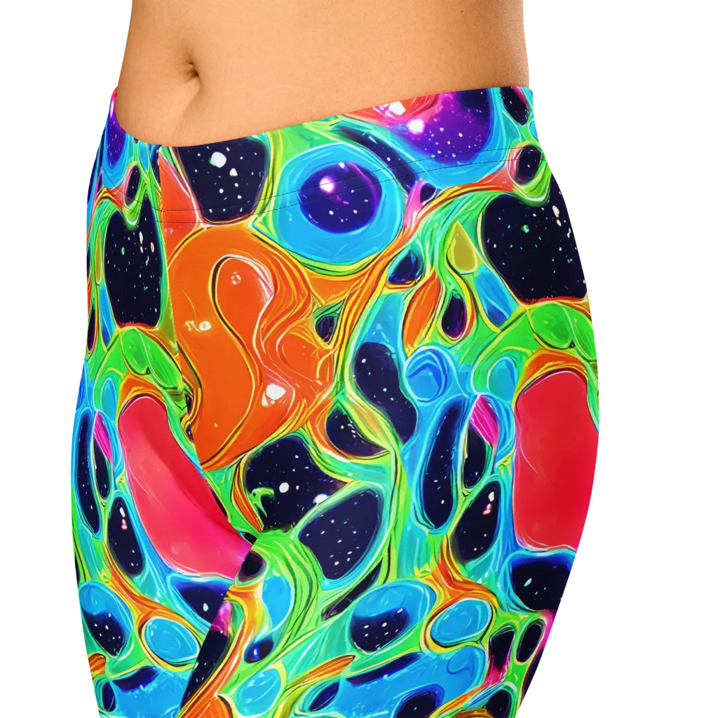 Luminous Amoeba on Capri Leggings — Zoomed-in