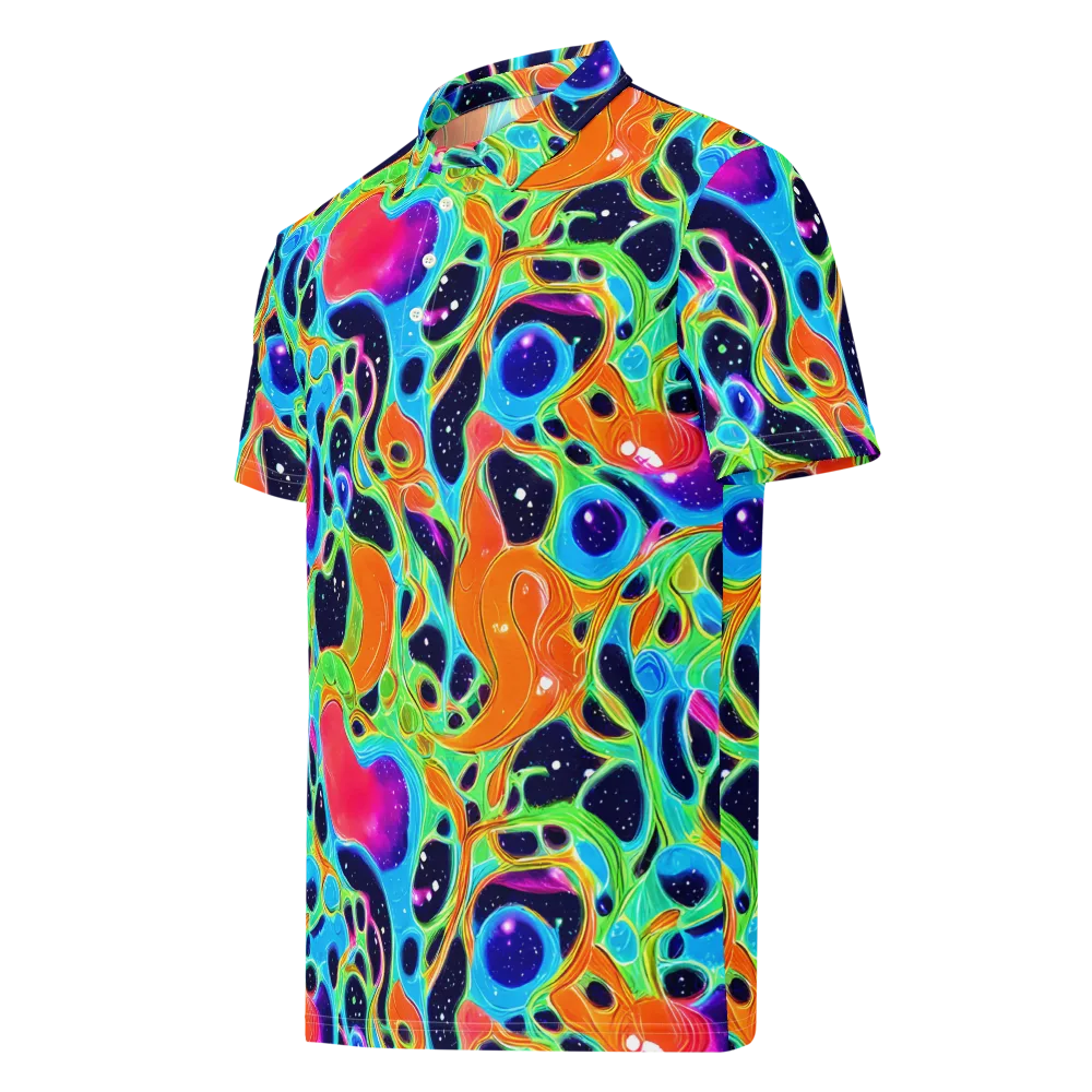 Luminous Amoeba on Men's Slim Fit Polo Shirt — Left Front