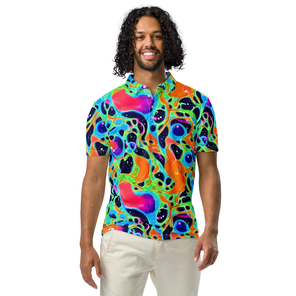 Luminous Amoeba on Men's Slim Fit Polo Shirt — Front