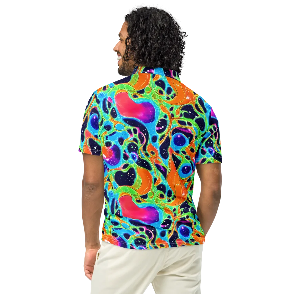 Luminous Amoeba on Men's Slim Fit Polo Shirt — Back